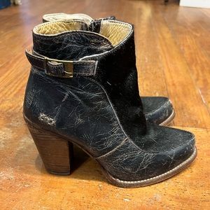 Bed Stu, brown leather and calf hair booties, size 9